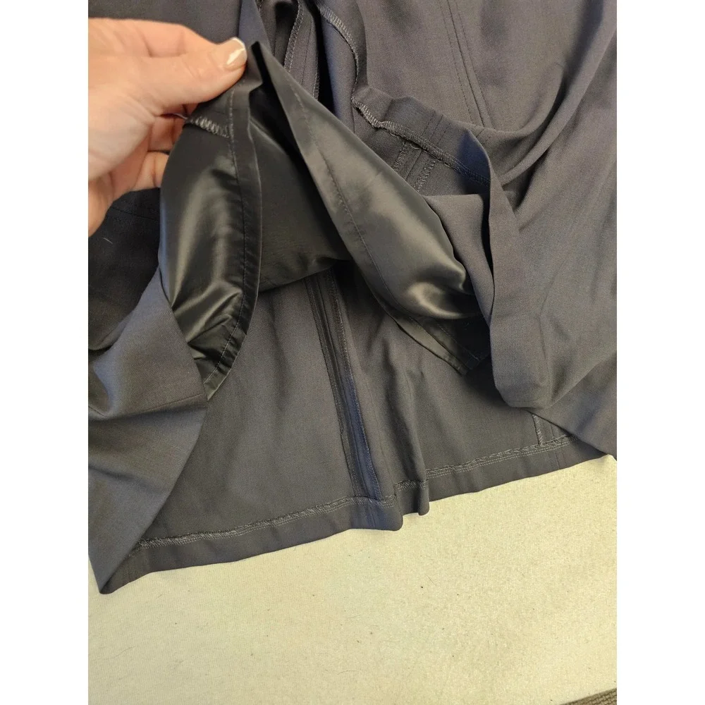 Talbots Womens Size 14 Italian Wool Blend A-Line Skirt Dark Gray Made in Japan